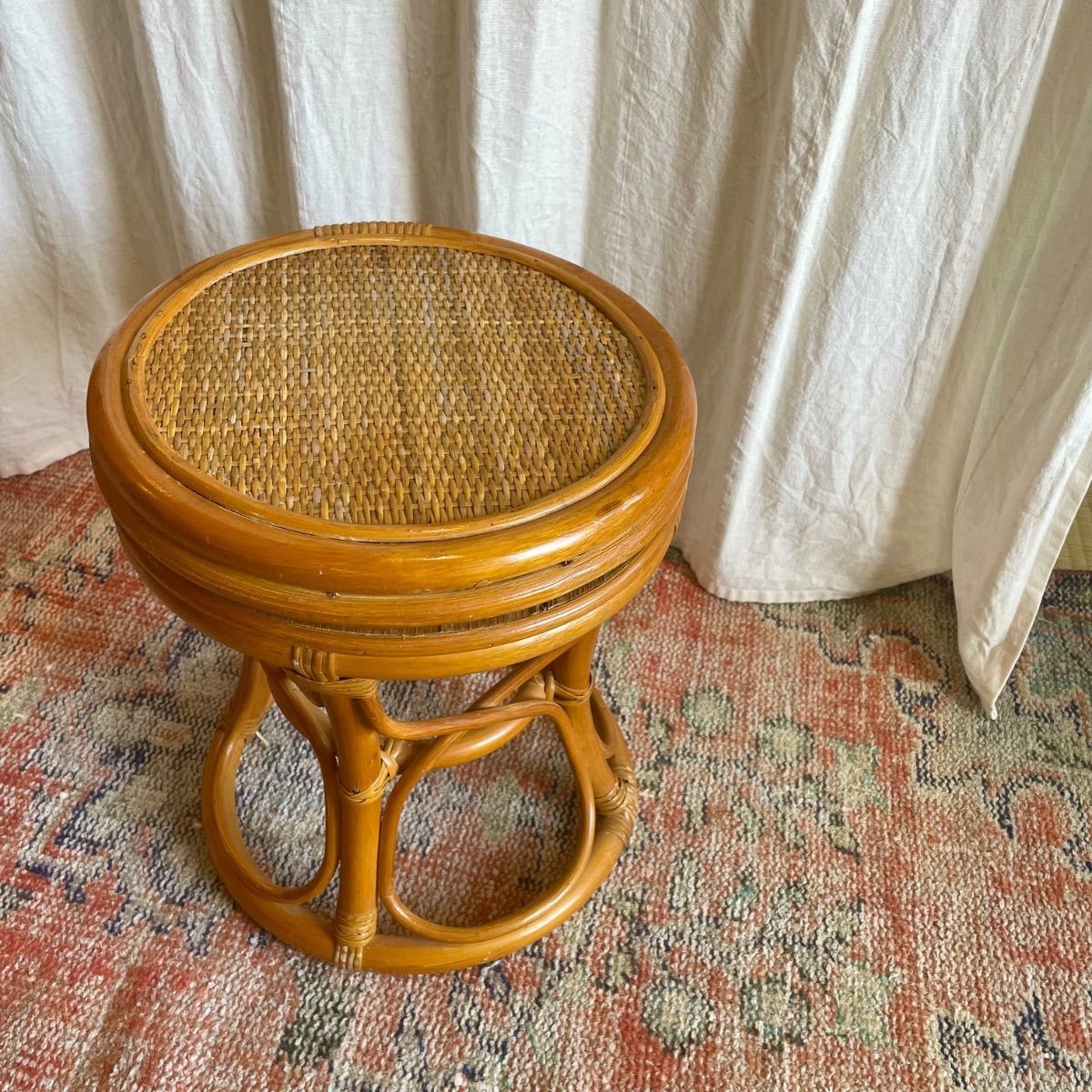 横浜元町 籐家具 カザマ ダイニングチェア ラタン 回転式 ハイバック