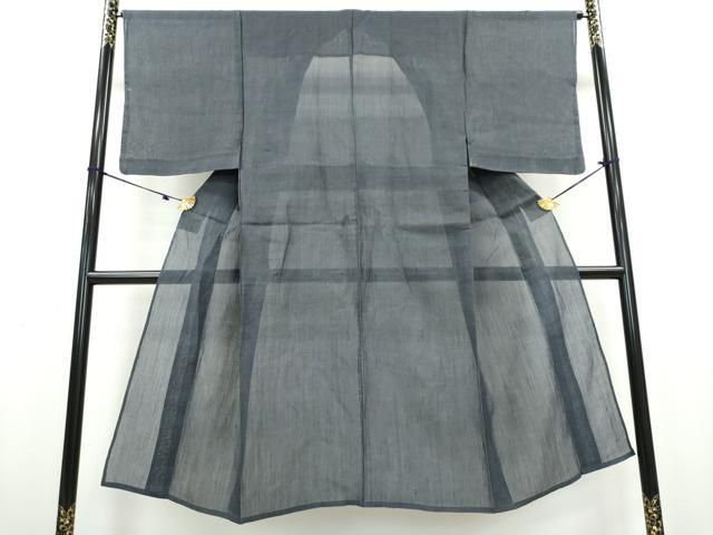 平和屋着物□極上 夏物 男性 本場小千谷ちぢみ 麻 キングサイズ 錆  