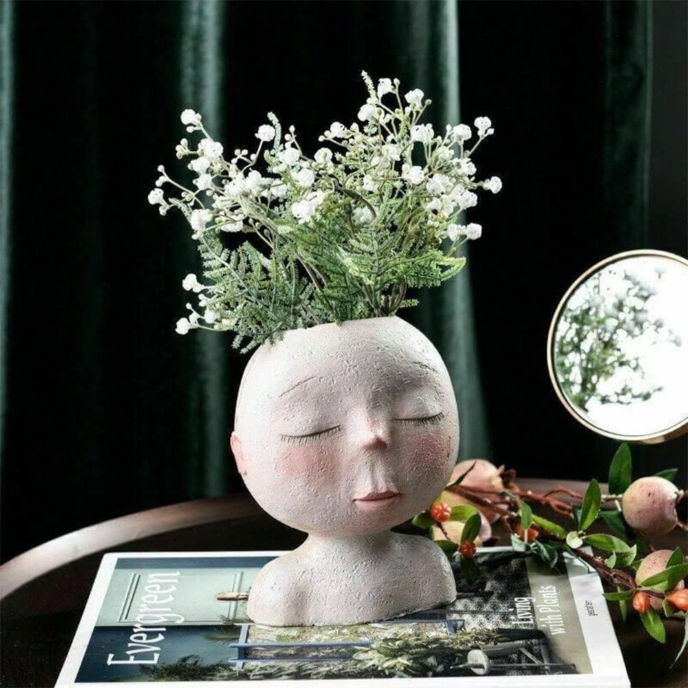 樹脂 フェイス花器 観葉植物の鉢 サボテンプランタ 花瓶