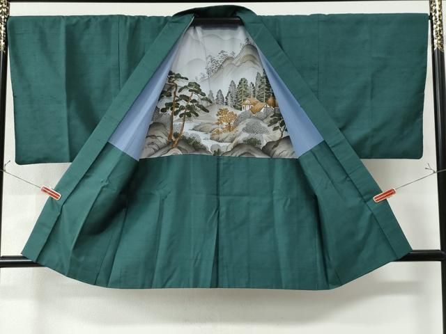 平和屋着物○男性 本場大島紬 アンサンブル 長襦袢(無双仕立て)セット