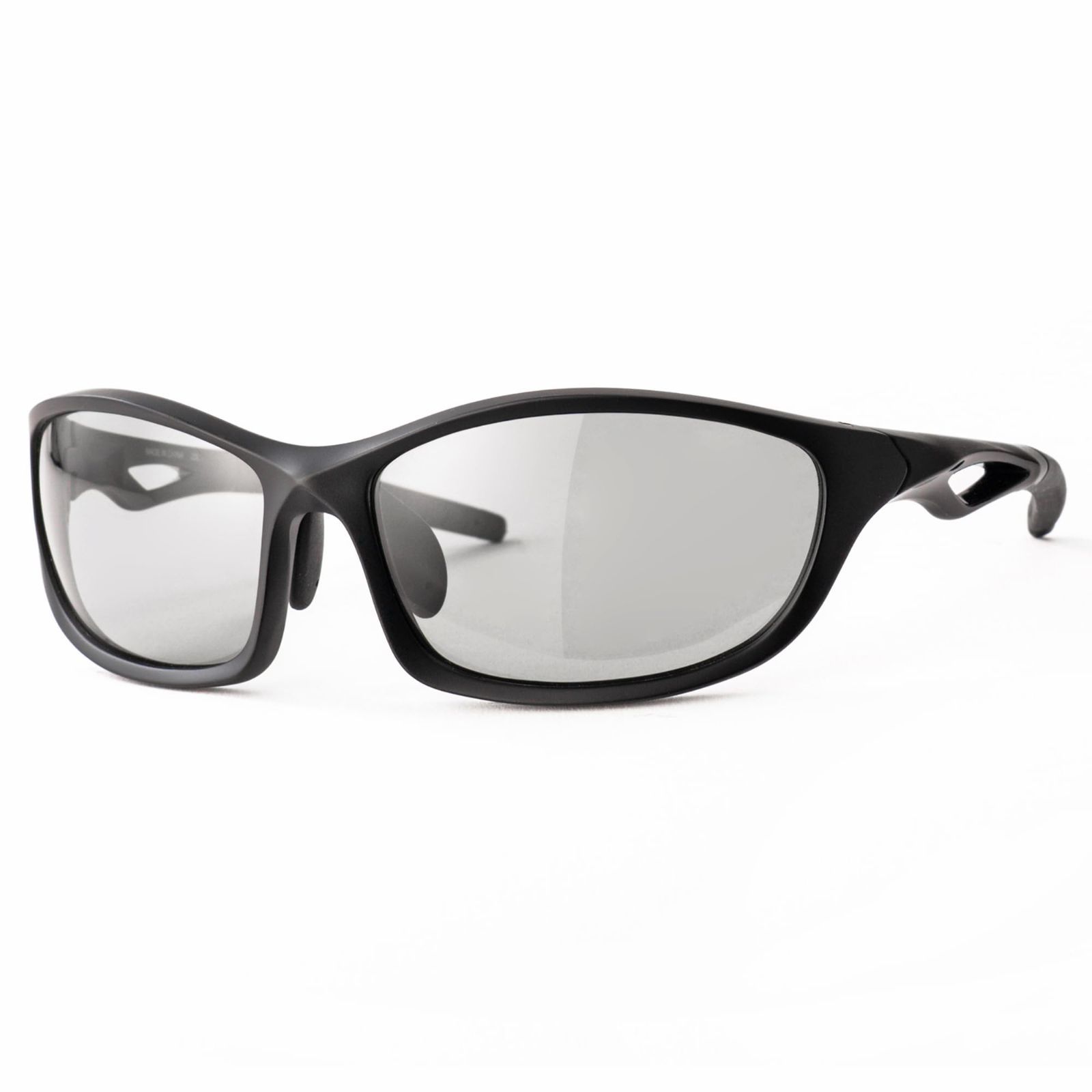 Color ブラックマット ブラック_LensColor 偏光調光スモーク エーフィット 調光サングラス メンズ 偏光サングラス 偏光調光サングラス スポーツ ブラックマット ブラック AF-S203HTN-C1