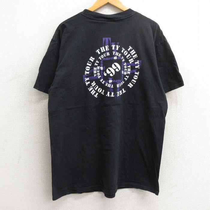 XL/古着 TULTEX 半袖 ビンテージ ロック バンド Tシャツ メンズ 90s タイハーダン コットン クルーネック 黒 ブラック spe  24apr19 中古