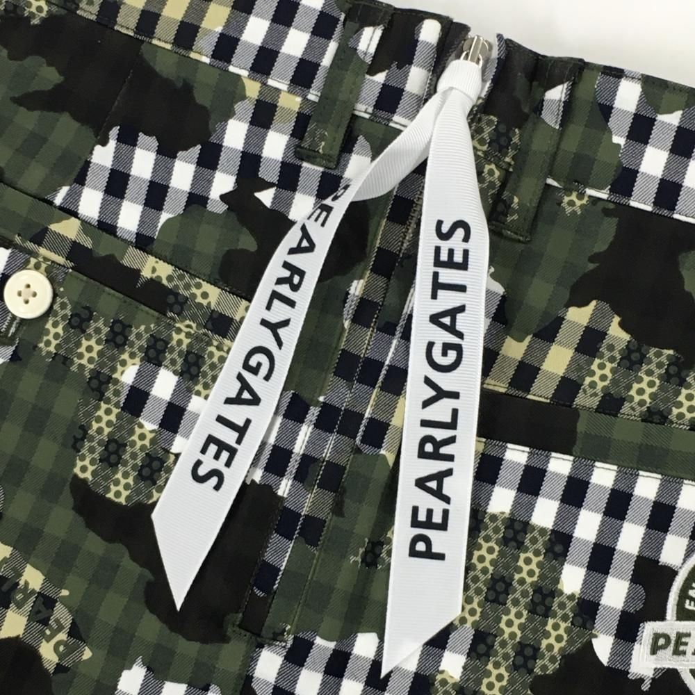 新品】パーリーゲイツ スカート 白×ネイビー×カーキ カモフラ調 迷彩
