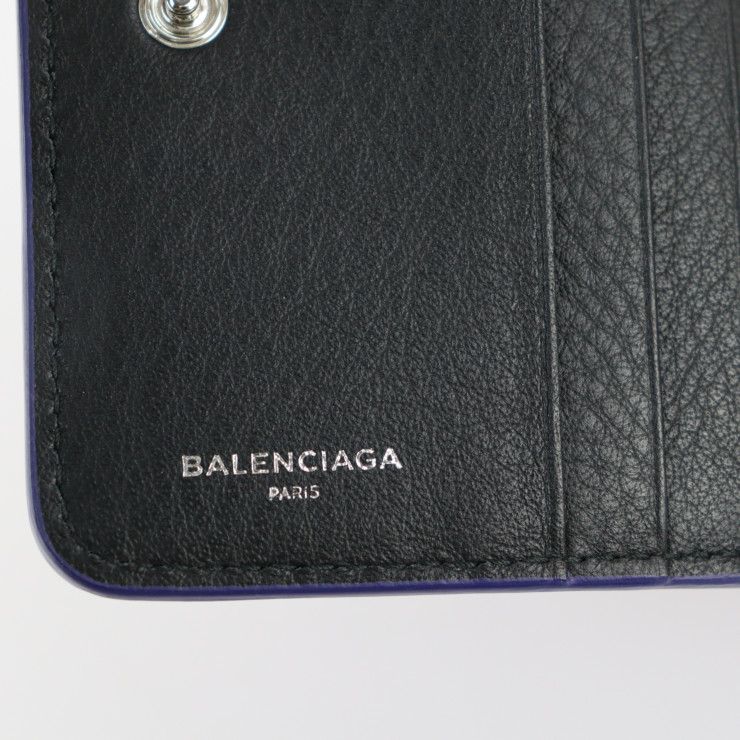 BALENCIAGA バレンシアガ 二つ折り財布 516366 カーフレザー ブルー