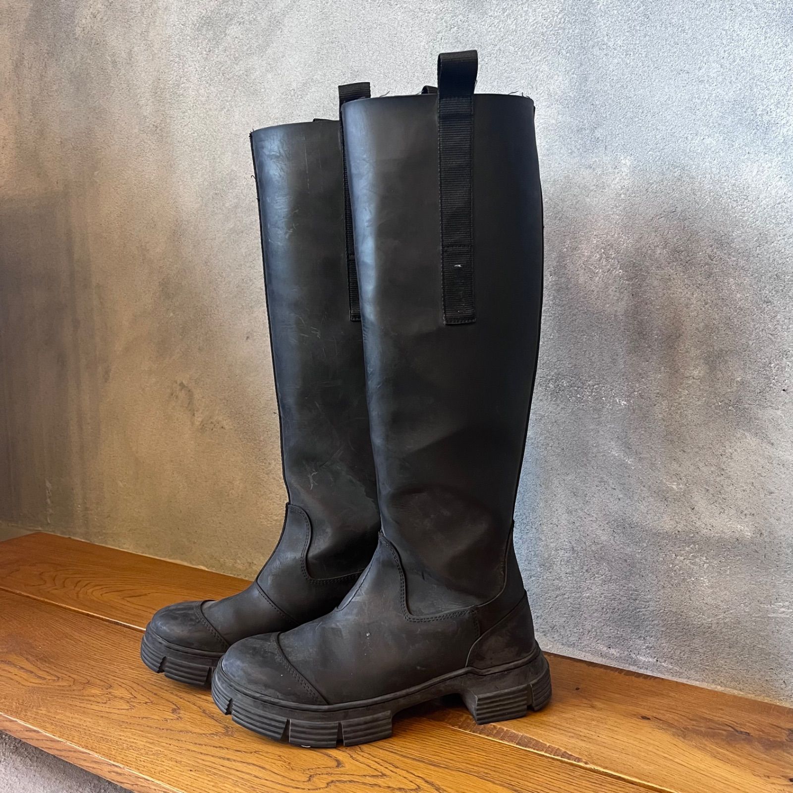 ganni Recycled Rubber Country Boot 36サイズ ガニー リサイクルラバーカントリーブーツ ブラック 黒 - メルカリ