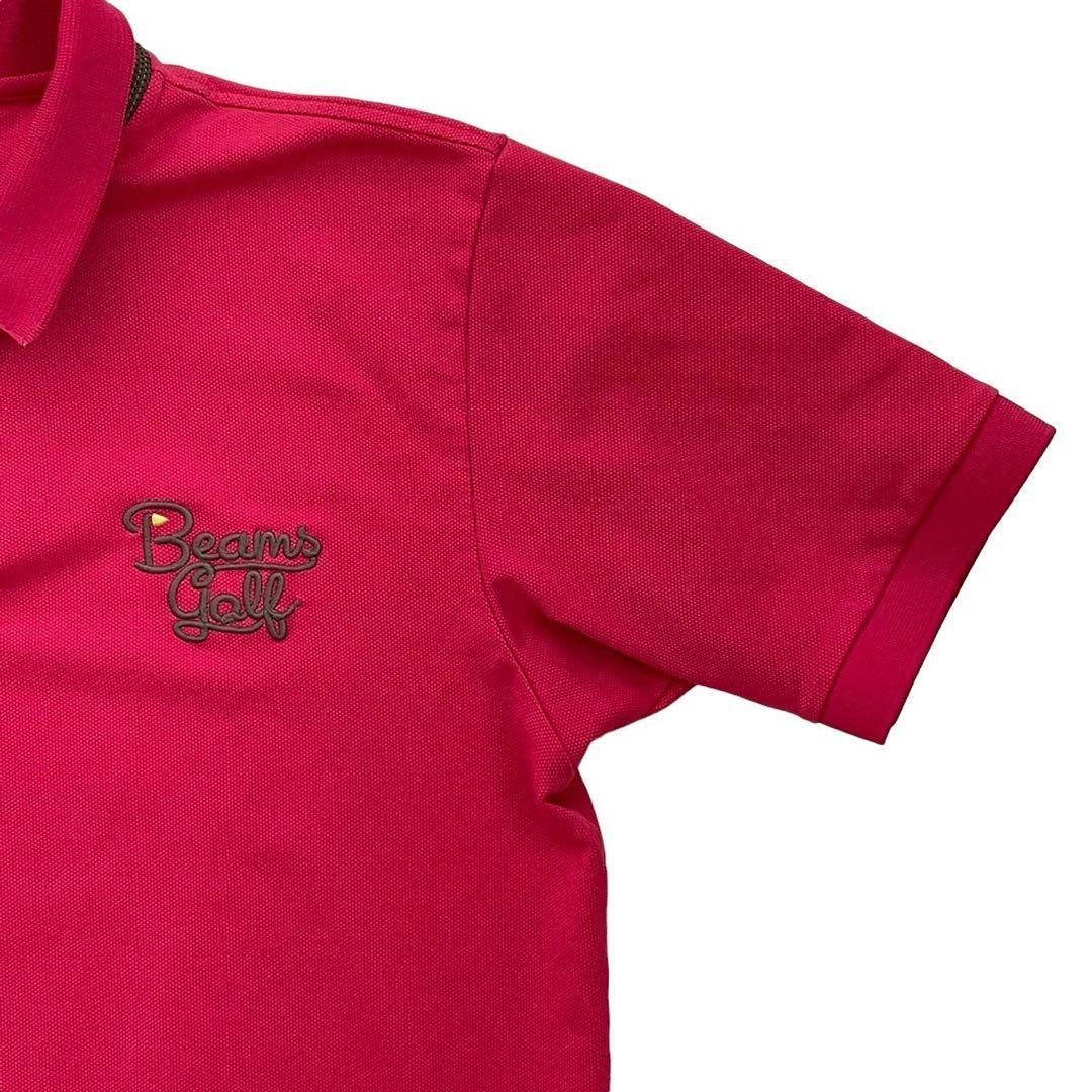 BEAMS GOLF ビームスゴルフ ロゴ入り半袖ポロシャツ ピンク スポーツ
