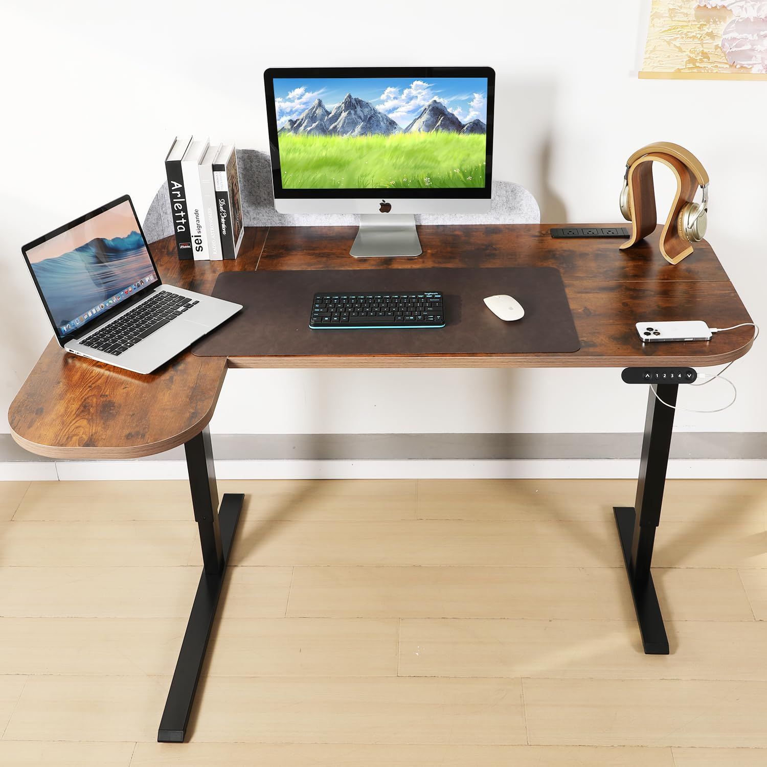 特価■ 電動昇降デスク L字 パソコンデスク 幅150cm スタンディングデスク Amazon | Radlove 昇降デスク L字パソコンデスク 電動昇降式