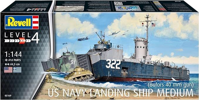 ドイツレベル 1/144 アメリカ海軍 中型揚陸艦 LSM (ボフォース40mm機関