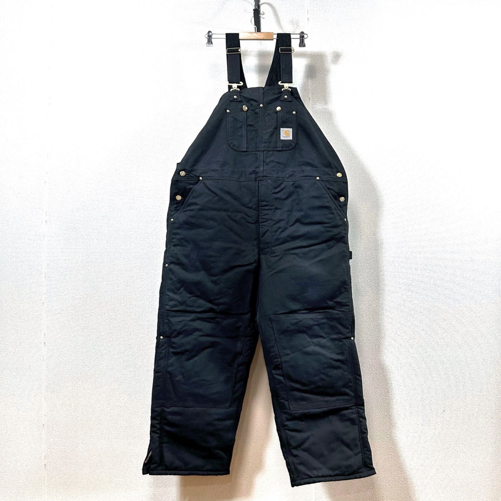 極美品】Carhartt オーバーオール38×30ブラック 新品同様 USA製
