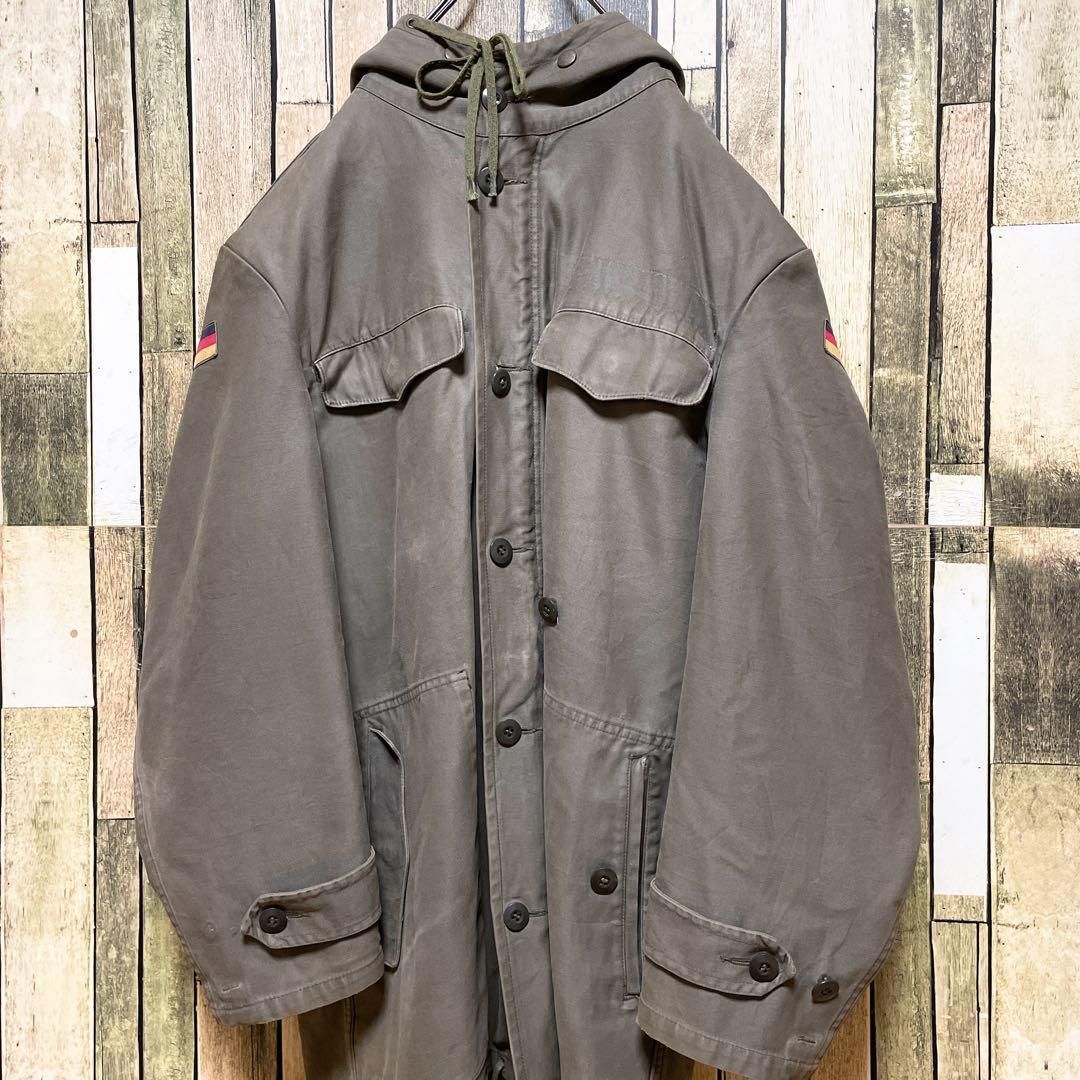 80年代当時物》ドイツ軍 緑☆モッズコート L 8415-12-156-5720 刺繍