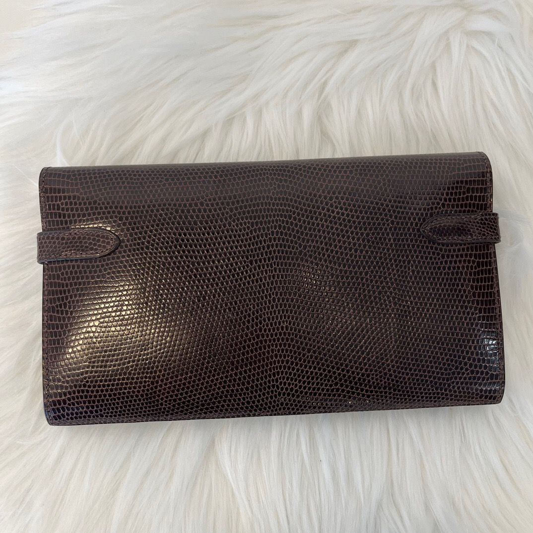 エルメス ケリーウォレット リザード 中古 HERMES
