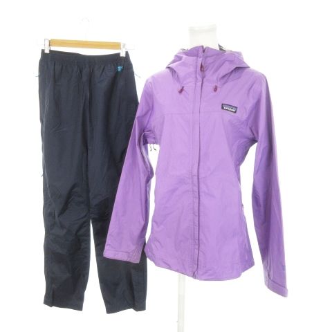 パタゴニア Patagonia セットアップ 上下 レインウェア トレントシェルジャケット トレントシェルパンツ ナイロン アウトドア 小さいサイズ S XS 紫 パープル 紺 ネイビー STY83807 STY83817 |MN2 GY18