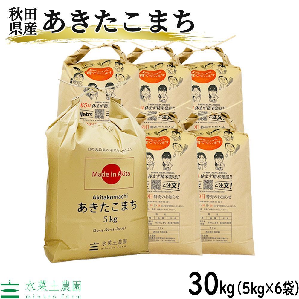 米 お米 白米 精米 あきたこまち 30kg（5kg×6袋） 秋田県産 令和5年産