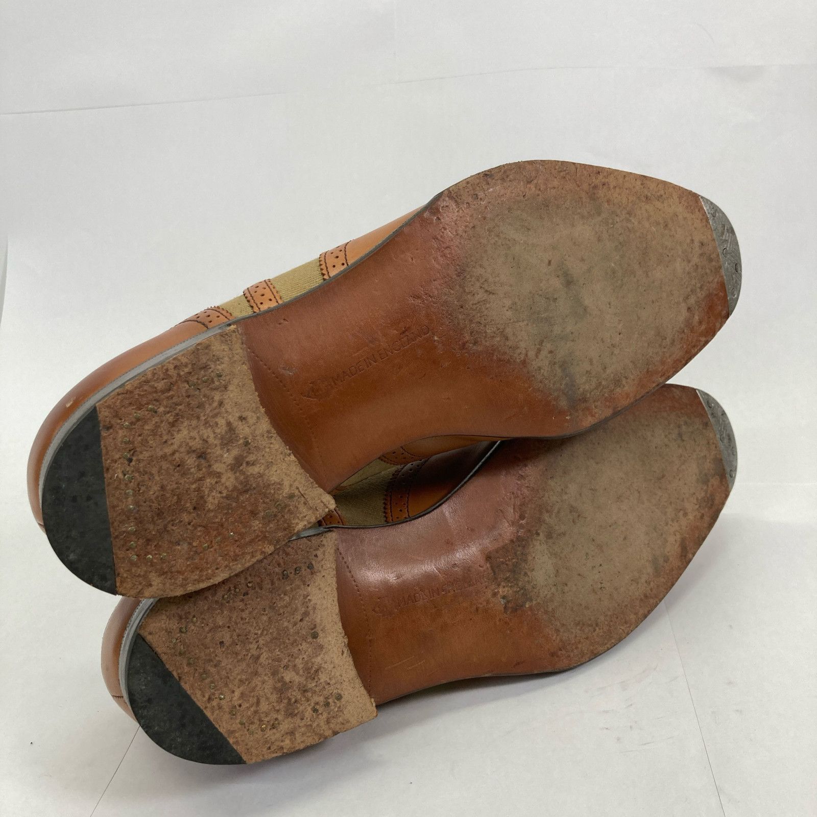 財布 Edward Green エドワードグリーン 202ラスト マルバーン フルブローグ ウイングチップ レザーｘキャンバス コンビ MALVERN 6 1|2