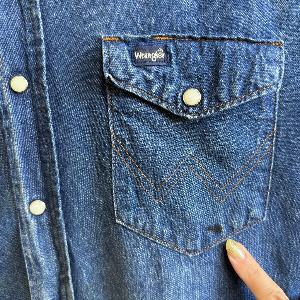 USA製 Wrangler ラングラー ウエスタンシャツ デニムシャツ