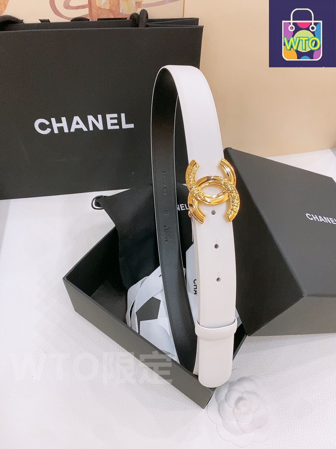 今日WTO】Chanel シャネル ダブル C ベルト-1-JK44 - メルカリ