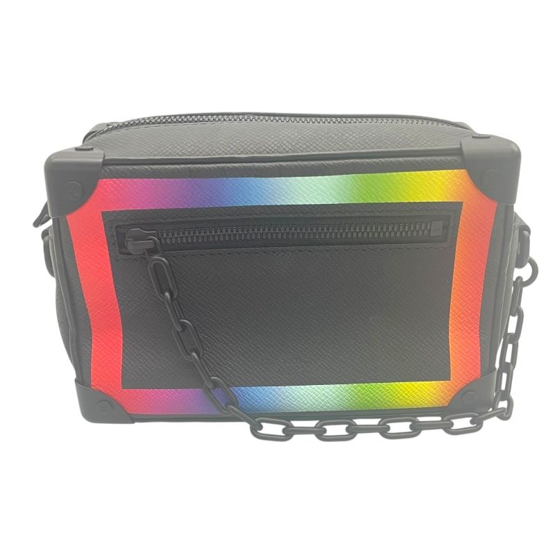 ルイ ヴィトン LOUIS VUITTON ミニ ソフトトランク M30351 ブラック×マルチ タイガーレザー メンズ ショルダーバッグ