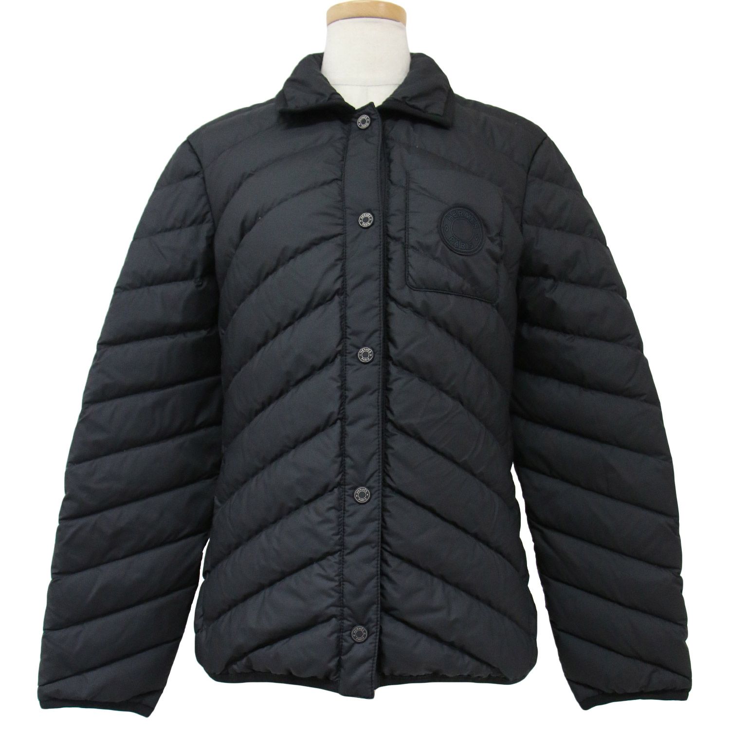 HERMESエルメス　ダウンジャケット36 美品 HERMES エルメス ダウン ジャケット 23年秋冬 ブラック 黒 36(S