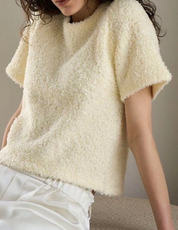 美品 ELLIE エリー ハーフスリーブ カラーニット イエロー