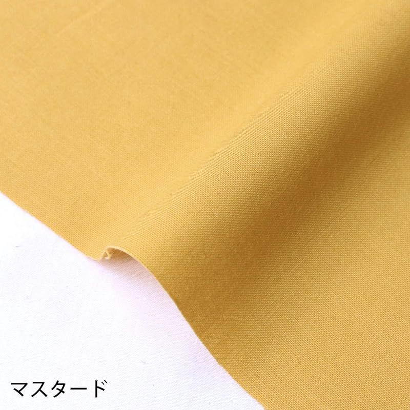 日本紐釦貿易 Nippon Chuko エイティスクエア 無地 生地 綿 シャーティング マスタード 黄色系 巾約108cm×9m切売カット KD4630-201-9M