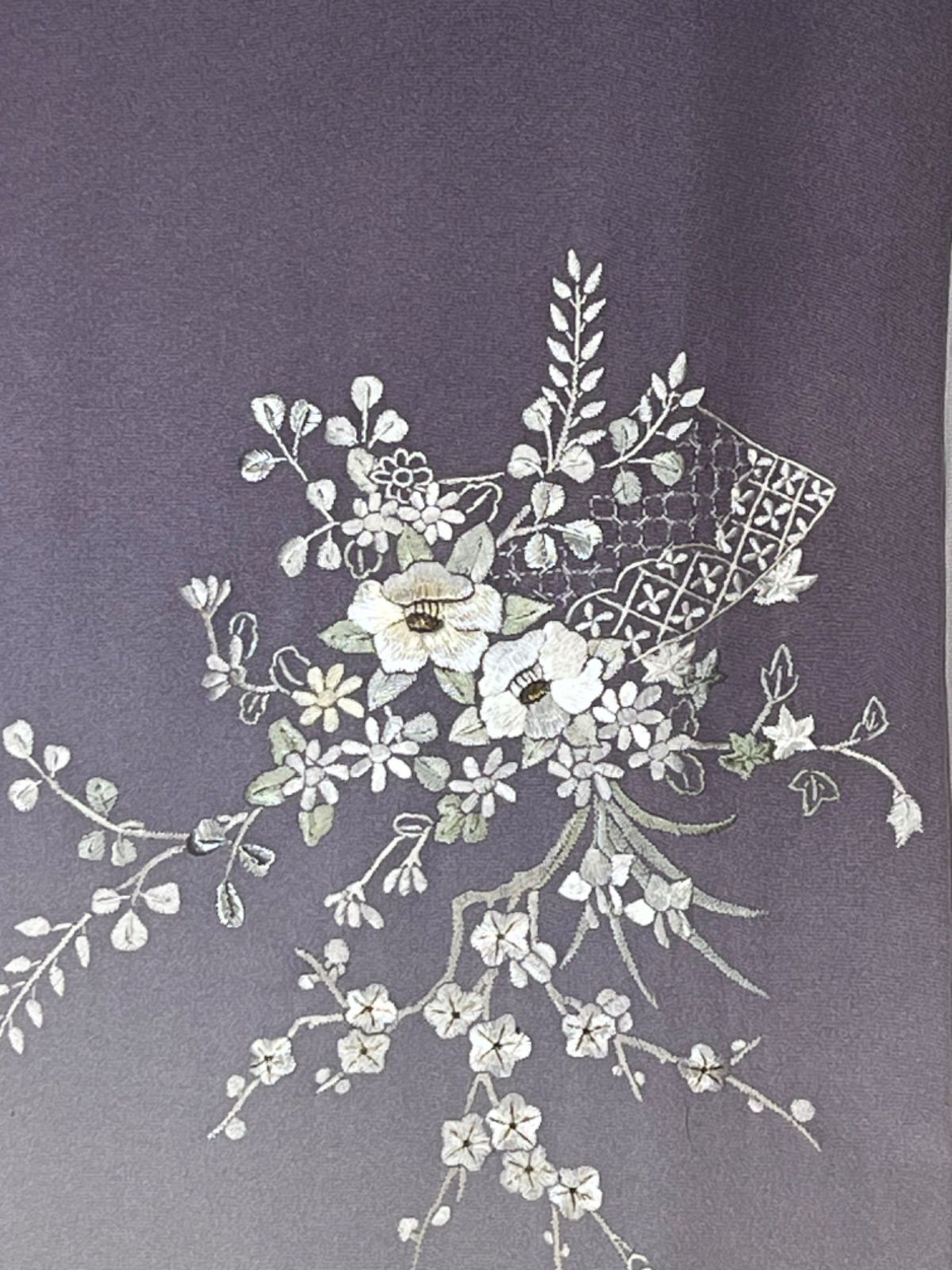 豪華絢爛綺麗美品身丈163cm裄丈67cm薄紫⭐️ボカシ刺繍⭐️正絹訪問着袷広衿 豪華絢爛綺麗美品身丈163cm裄丈67cm薄紫⭐️ボカシ刺繍⭐️正絹