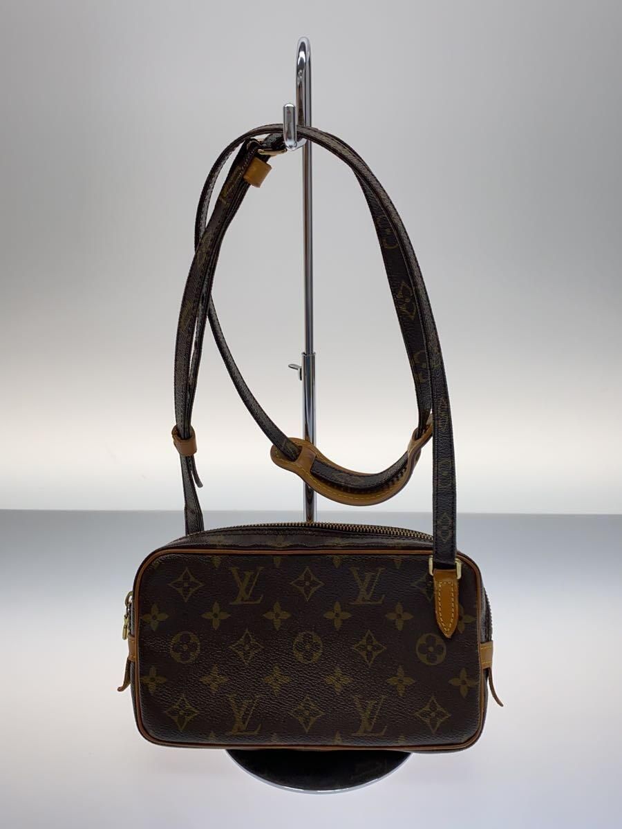 LOUIS VUITTON ポシェット・マルリー・バンドリエール_モノグラム・キャンバス_BRW PVC ブラウン - メルカリ