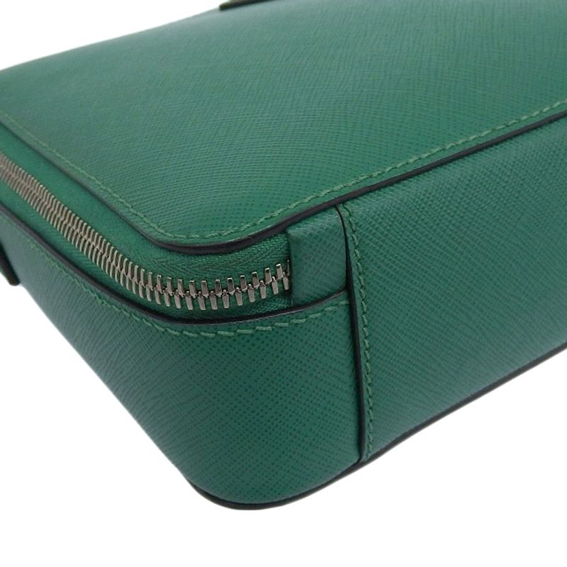 プラダ PRADA ブリック 2WAYバッグ ハンドバッグ ショルダーバッグ サフィアーノ レザー グリーン/ブラック 2VH069 中古 新入荷 OB2364 プラダ PRADA ブリック 2WAYバッグ ハンドバッグ ショルダーバッグ