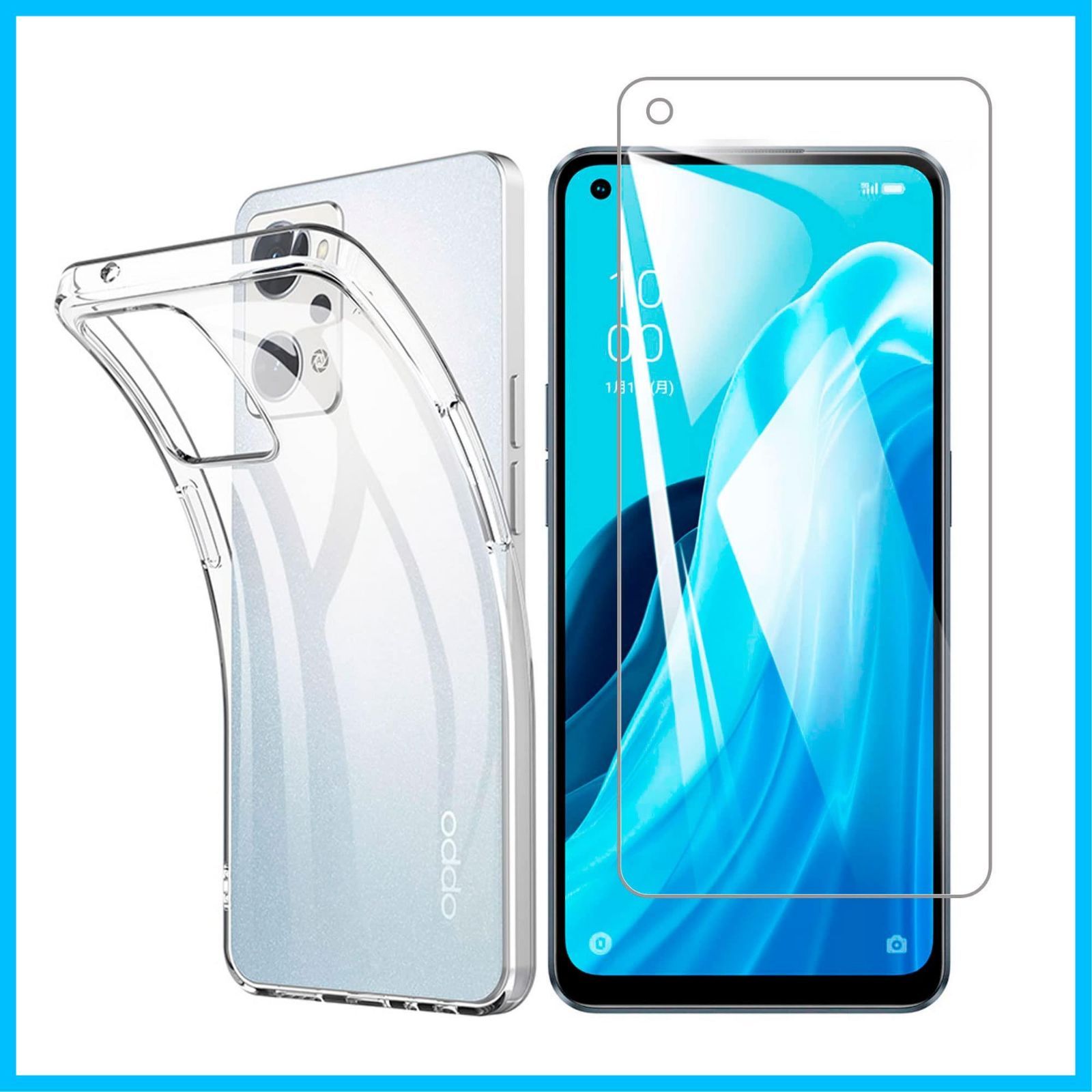 特価商品】【1枚ガラスフィルム+シリコン ケース】For OPPO Reno7 A