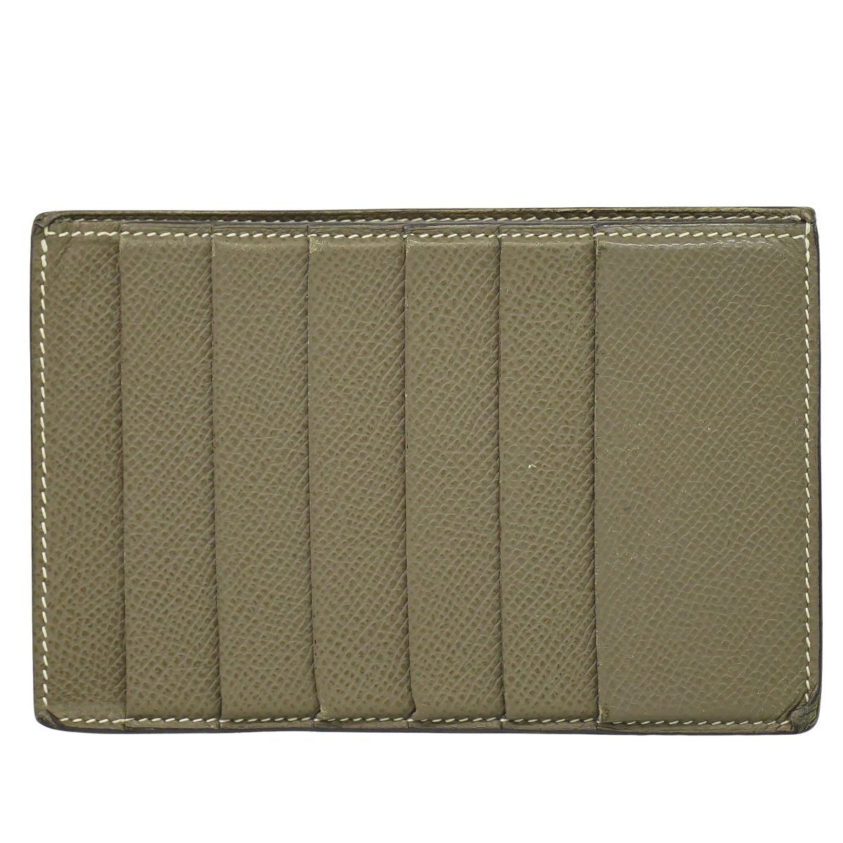 本物 エルメス HERMES レザー カードケース パスケース エトゥープ  