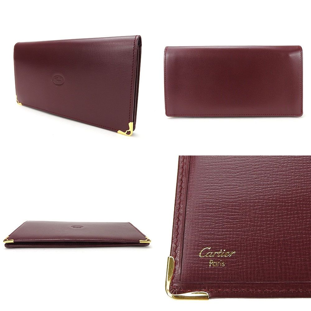 中古 Cartier カルティエ 二つ折り財布と長財布 ボルドー カルティエ