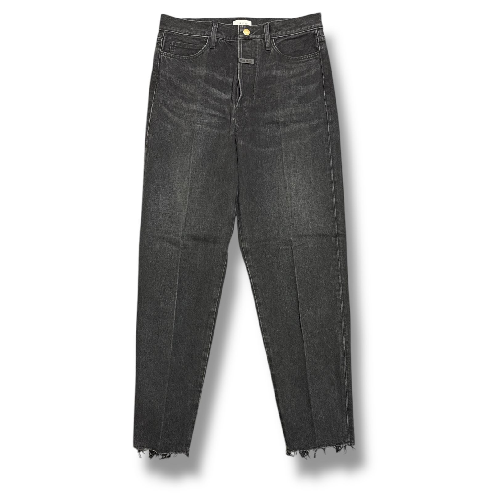 参考上代135300円 FEAR OF GOD 25SS 80s 5 Pocket ストレートレッグ フレイズドエッジ ジーンズ デニムパンツ FOG フィアオブゴッド FGE240-410DNM ブラック 32 91291A7