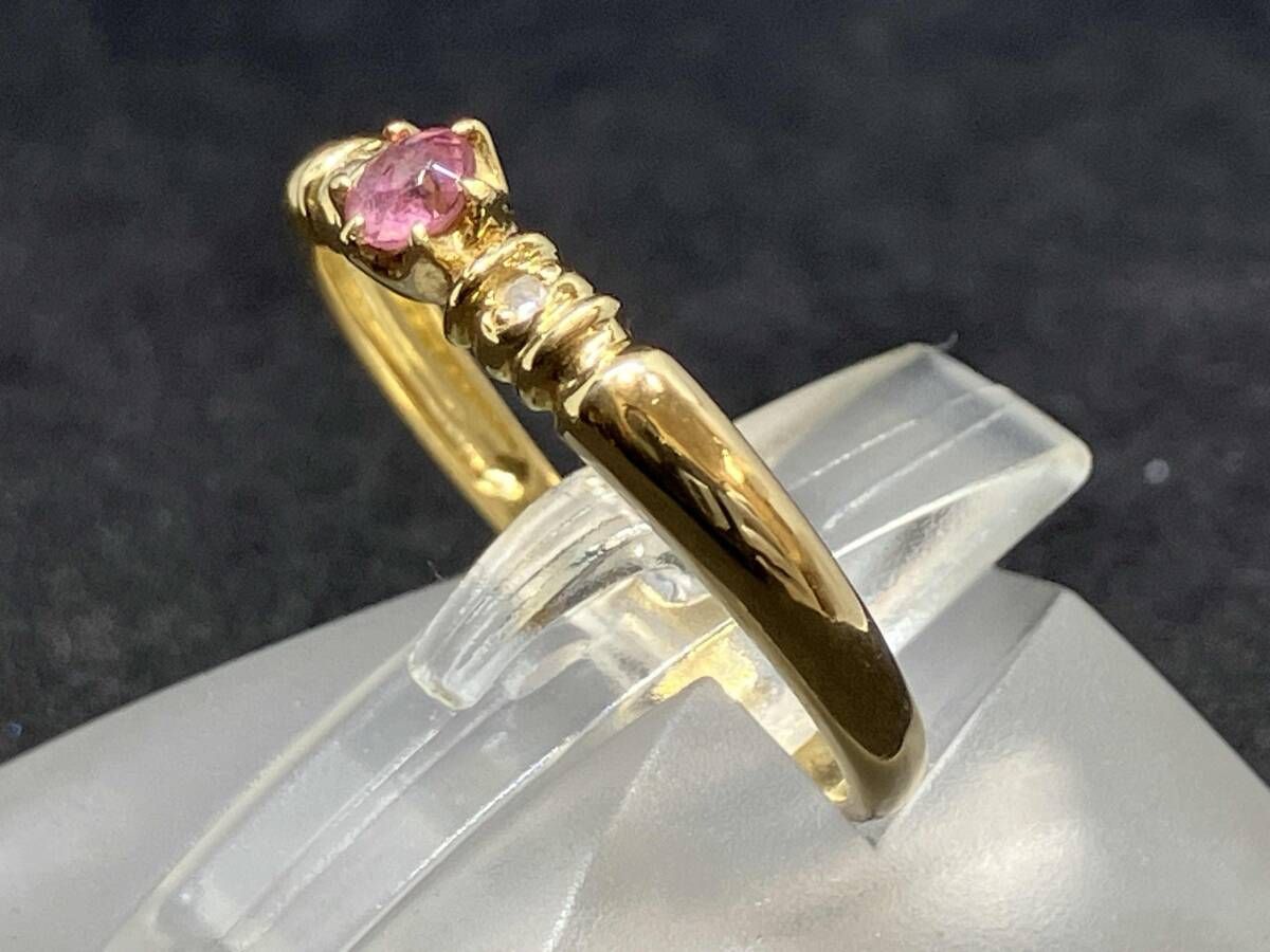 1.5g ファッション k18 石付き11.5号リング♪