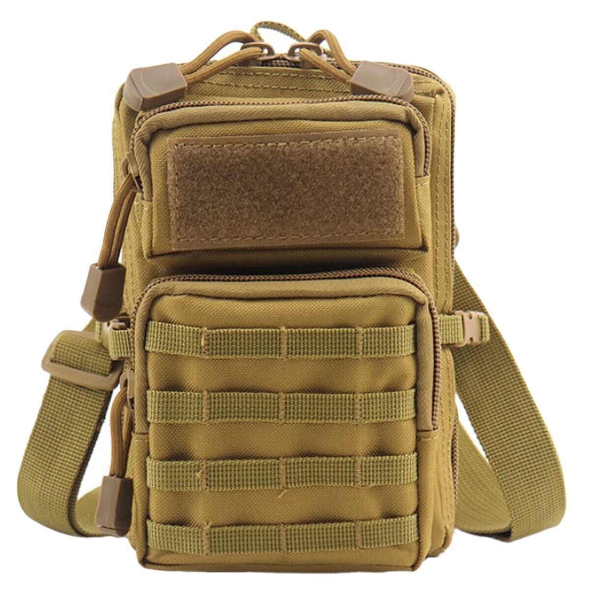 【色: KHAKI】ミリタリー molle ポーチ 迷彩 ベルトポーチ サバゲー