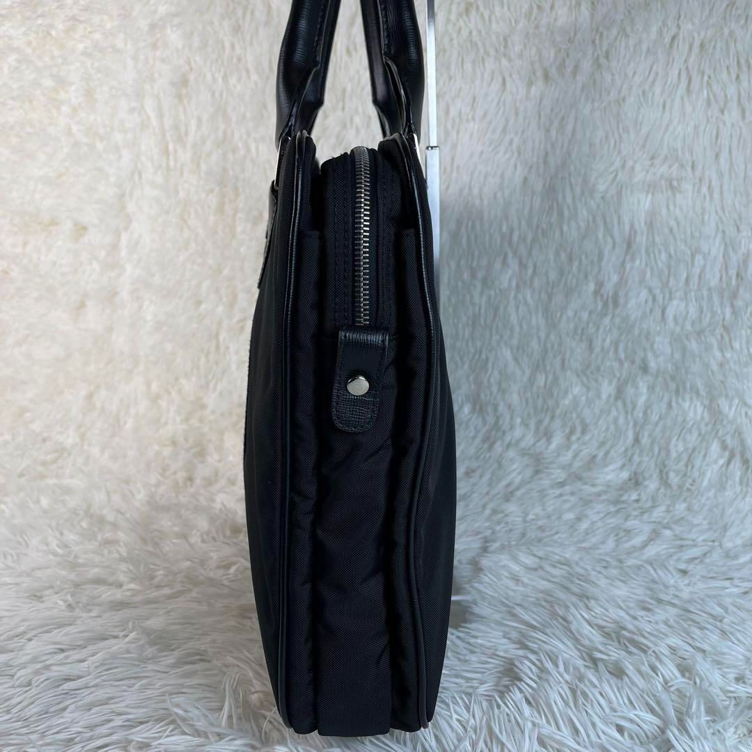 【美品】BALLY 2way ビジネスバッグ ナイロン×レザー ブラック 美品 バリー ビジネスバッグ 2way ブリーフケース ナイロン