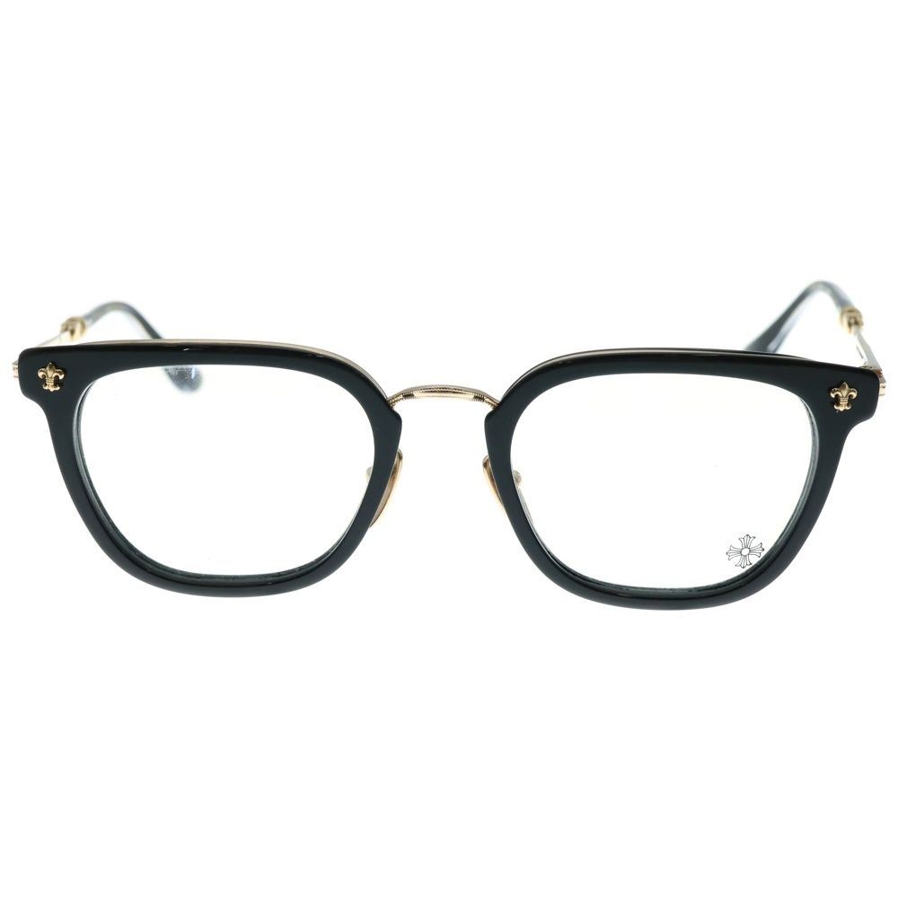 CHROME HEARTS クロムハーツ STRAPADICTOME ウェリントンアイウェア サングラス メガネ フ モチーフ ブラック ゴールド 51□21-148