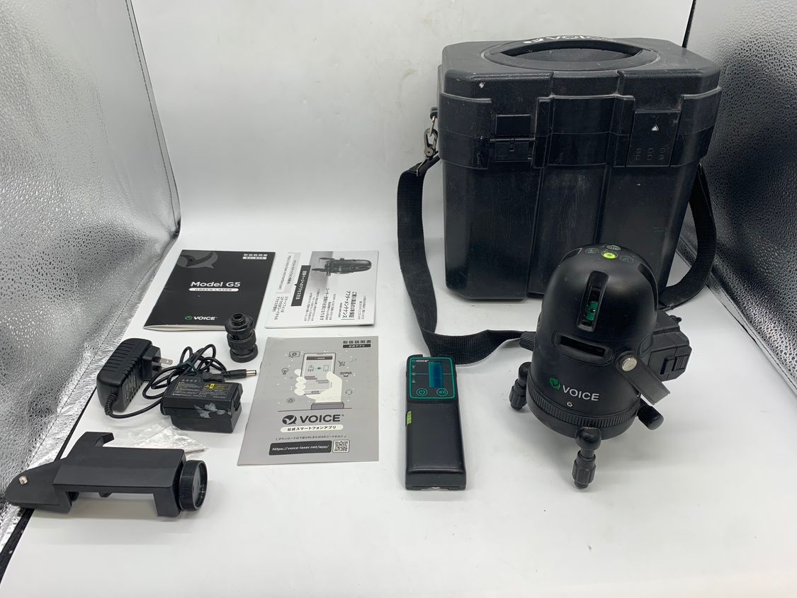 ♪0376 VOICE グリーンレーザー G5 ヴォイス 墨出し器 工具 バッテリー2個