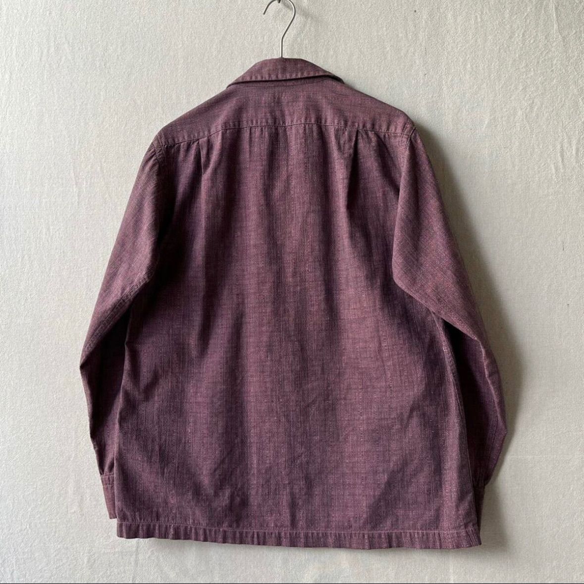 60s USA vintage ボックス シャツ / コットン パープル ワイン