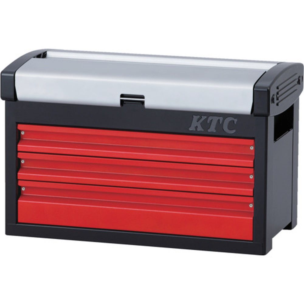 KTC スチール製工具箱 チェスト3段3引出し シルバー×レッド×ブラック 間口510×奥行275×高さ325mm EKR-103A