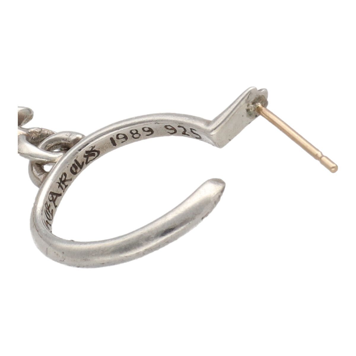 中古】 CHROME HEARTS クロムハーツ タイニーCHクロス フープピアス