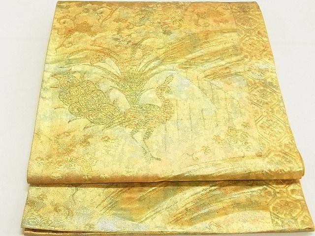 平和屋着物◎西陣 高島織物謹製 六通柄袋帯 青銅箔 地紙花文