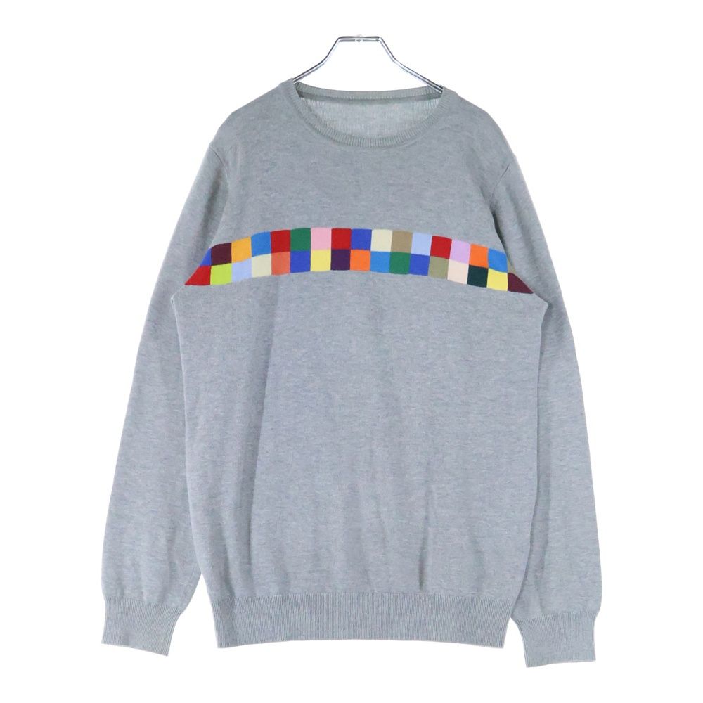UNIFORM EXPERIMENT ユニフォームエクスペリメント 19SS COLOR CHART CREW NECK KNIT チャート クルーネック ニット カーディガン グレー UE-190077