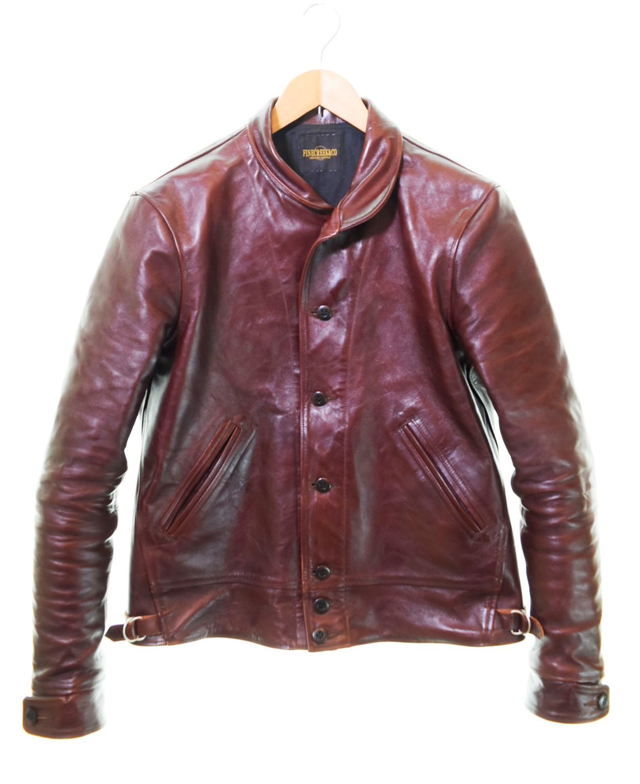 ファインクリークアンドコー FINECREEK＆CO Alejacket エールジャケット ホースハイド レザージャケット 38 ジャケット 無地 ブラウン 103MT-252
