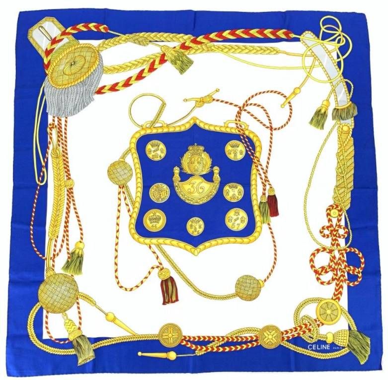 セリーヌ CELINE シルクスカーフ タッセル柄 - エルメス HERMES スカーフ コンビセット フランス製
