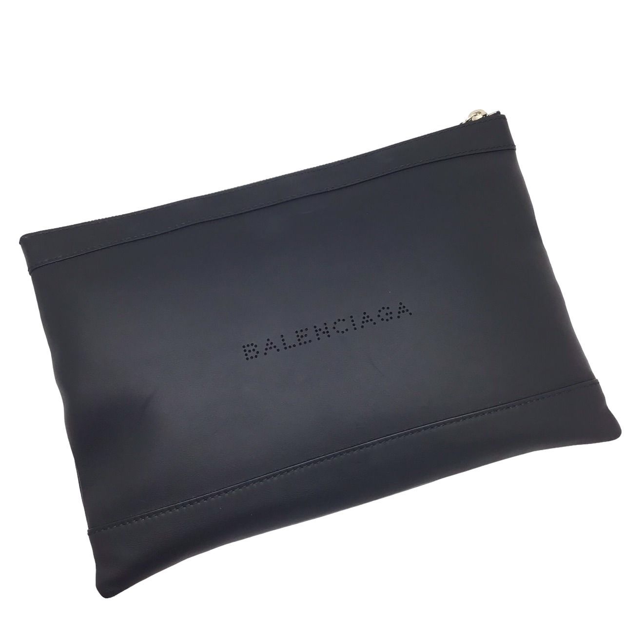 BALENCIAGA バレンシアガ ネイビークリップM 373834 ブラック パンチング クラッチバッグ ハンドバッグ セカンドバッグ ケース  レザー ポーチ カバン メンズ レディース ユニセックス - メルカリ