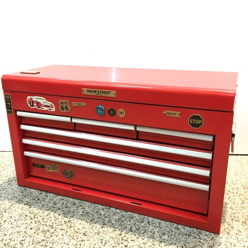 ■ツールボックス トップチェスト　工具箱　鍵付き　赤 ツールボックス 工具 大型 工具箱 5段 鍵付き 工具入れ 工具