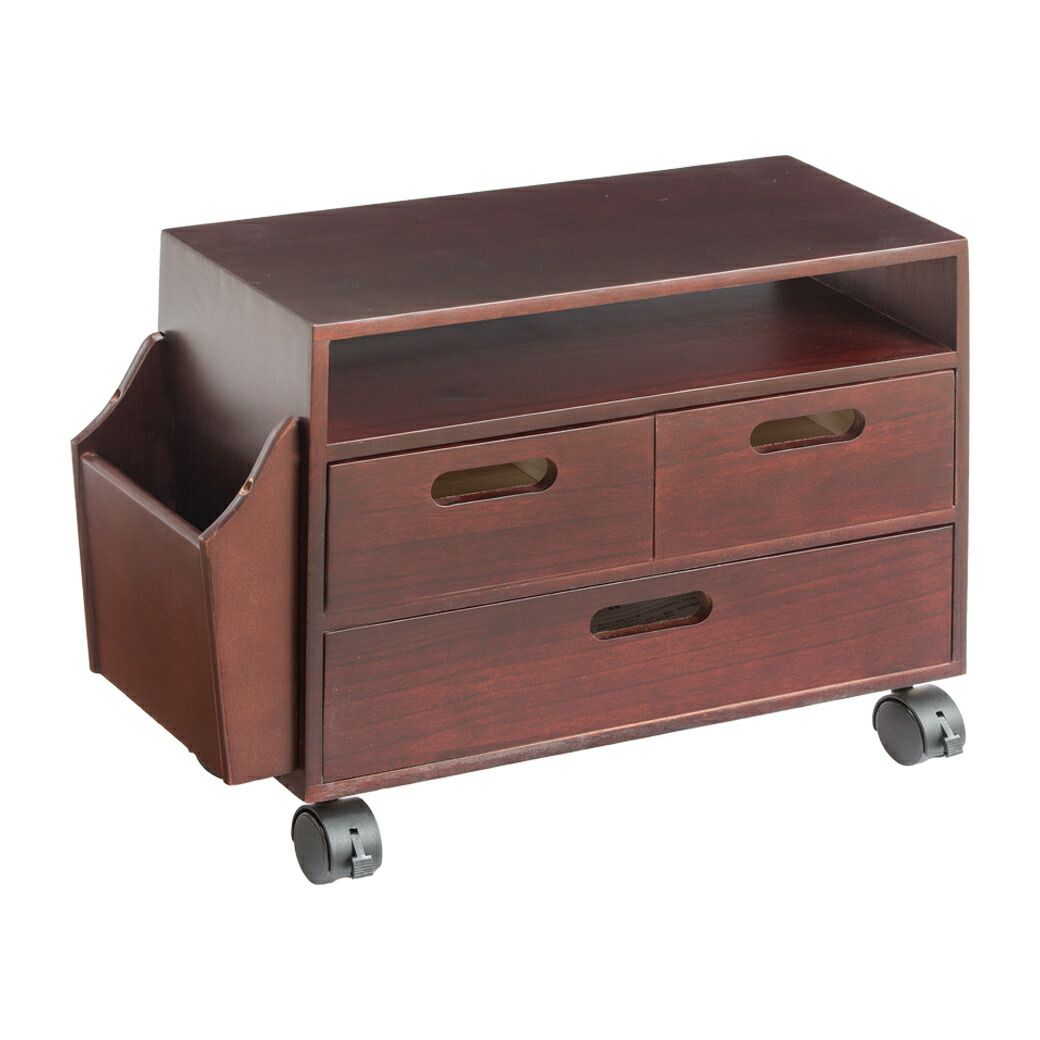 サイドワゴン コンパクト こたつ 座椅子 和室 リビング 収納 桐製 キャスター付き ミニワゴン ソファ横 リモコンラック ちょい置き ナイトテーブル