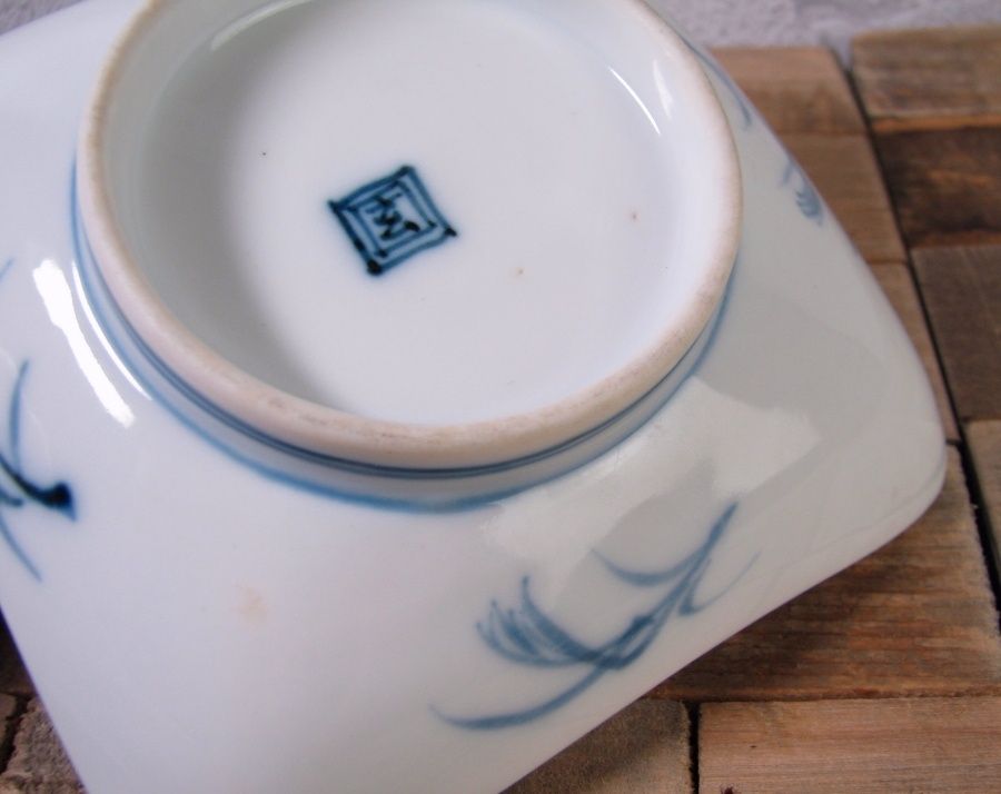 美品 古伊万里 色絵 染付 四方皿 正方形皿 アンティーク 陶芸 工芸品 美品 古伊万里 色絵 染付 四方皿 正方形皿 アンティーク 陶芸