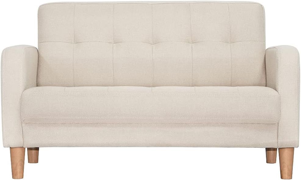 オーエスジェイ(OSJ) ソファー 2人掛け 肘付き 天然木脚 幅約110cm 簡単