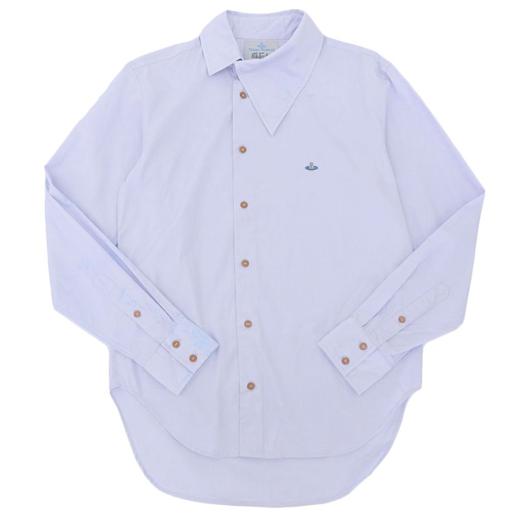 ヴィヴィアンウエストウッド　日本製　アシンメトリーシャツ　オーブ刺繡　コットン 美品 ヴィヴィアンウエストウッド Vivienne Westwood オーブ刺繍