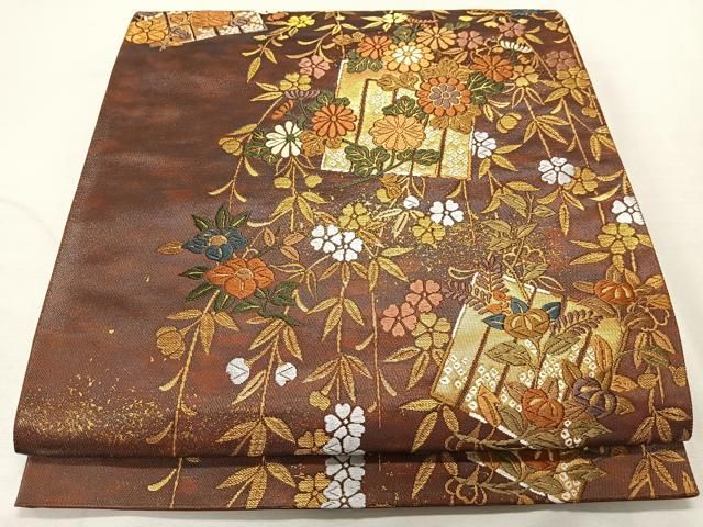 平和屋本店□極上 半幅帯 立涌文様 黒地 逸品 未使用 CYAA2249s5